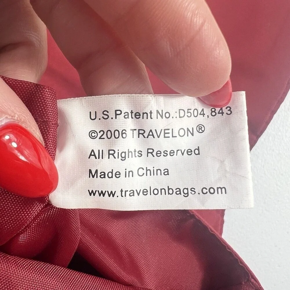 Travelon Crossbody‎ Convertible Waist Belt Bag Polyester Zip Pocket Travel Red